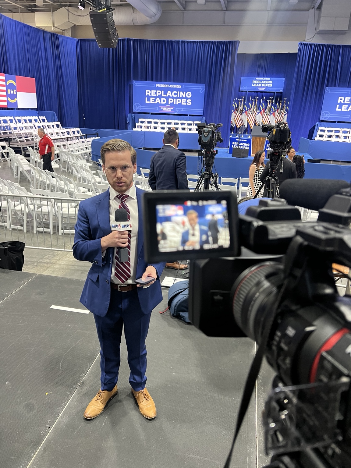Matt Bennett reporting from a presidential event in Wilmington