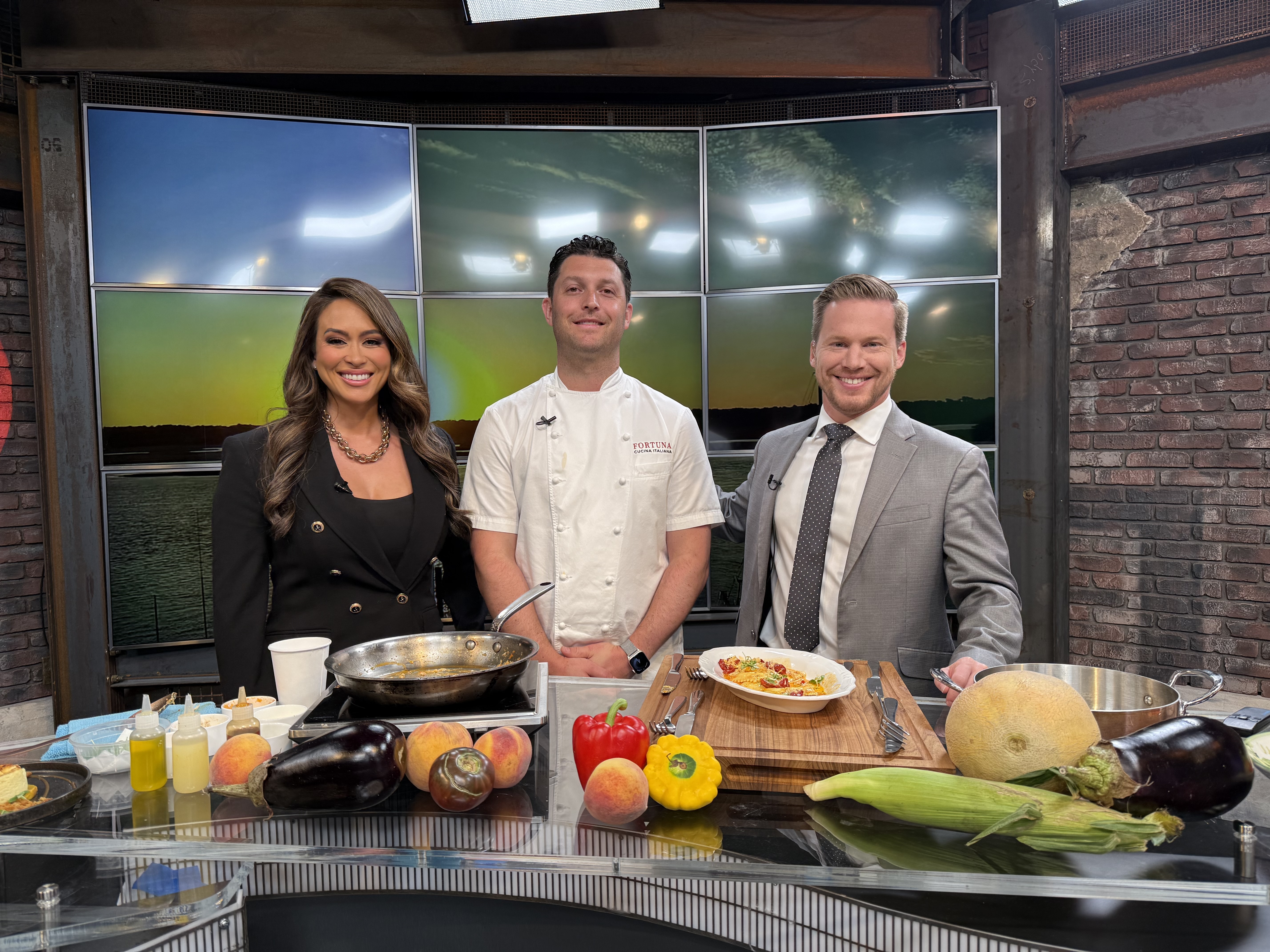 Matt Bennett working on a television segment